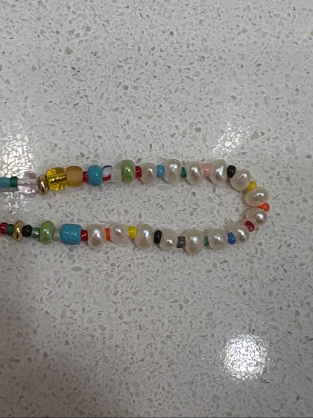 J Crew Pearl and Multi Color Seed Bead Necklace - Picture 4 of 6